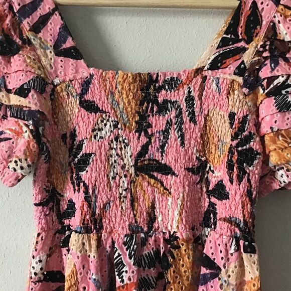 NEW FARM RIO Tropical Pink Pineapple Smocked Top - Size S - Picture 6 of 6